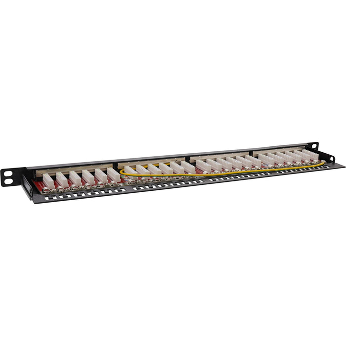 Inline® 19" Patch Panel Cat.6a 0.5 U 24-Port, With Dust Projoection, Negro