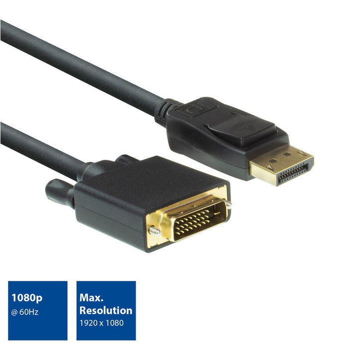 Displayport To Dvi Male Connection Cable
