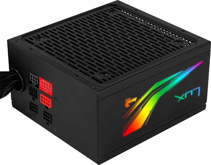 Fuente De Alimentacion Aerocool Lux Rgb 650m, 650 W, 220 - 240 V, 50 - 60 Hz, 94%, 5 A, 120 W