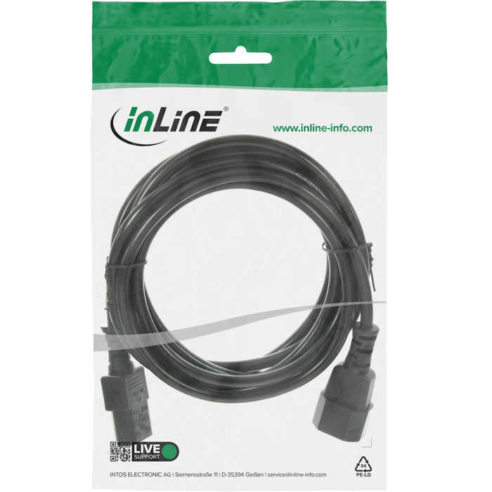 Cable De Alimentación Inline C13 A C14 3 Pines Iec Macho A Hembra Negro 10m