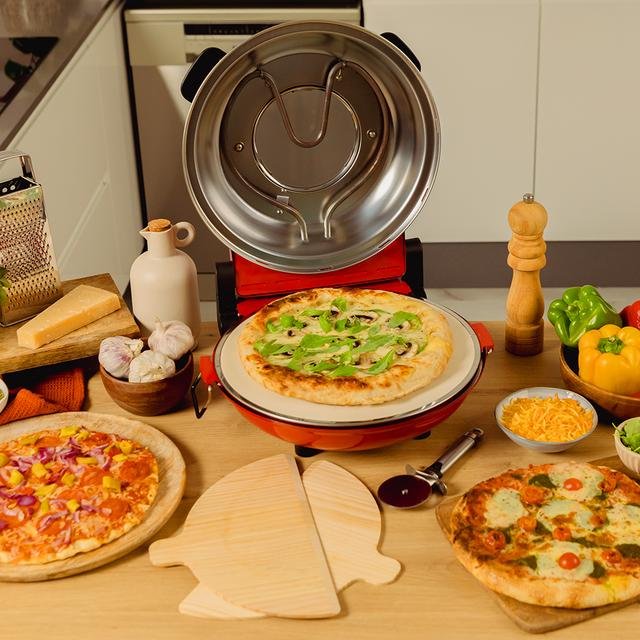 EAN 8435484038263 - Cecotec Fun Pizza&Co Mamma Mia Vista fabricante de pizza y hornos 1 Pizza(s) 1200 W Rojo imagen 5