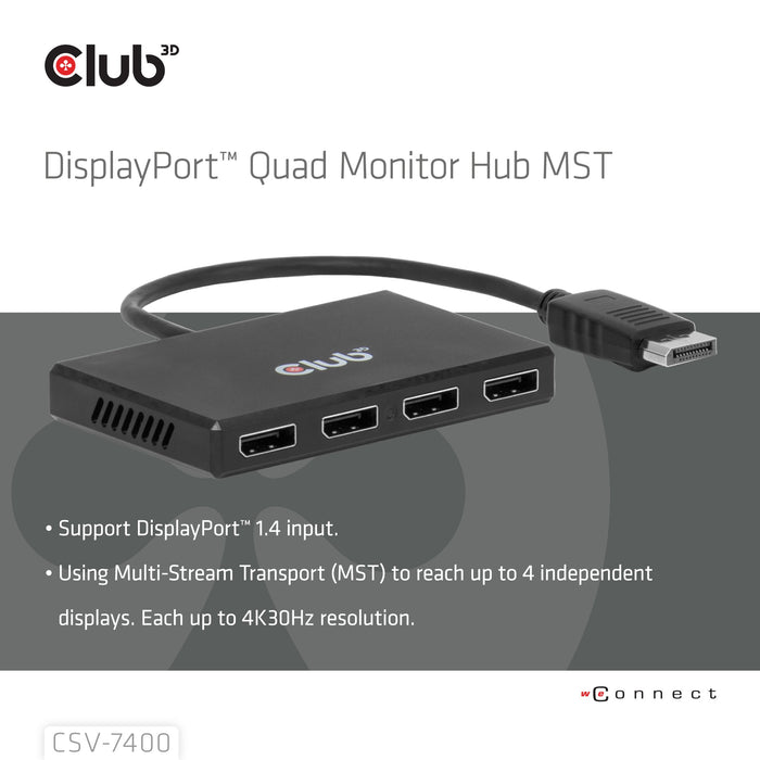 EAN 8719214473679 - CLUB3D CSV-7400 divisor de video 4x DisplayPort imagen 3