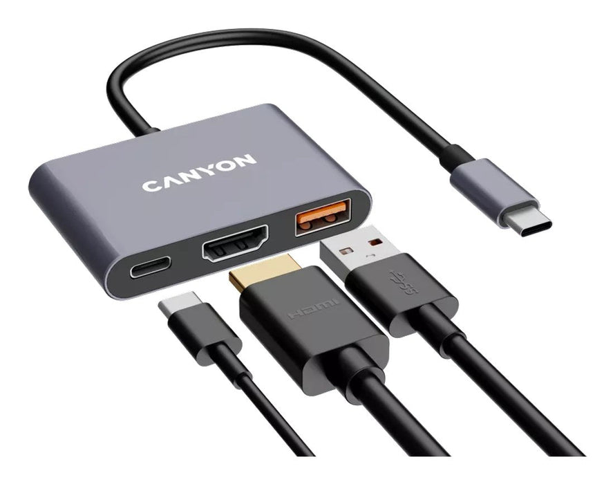 Canyon Usb-3-In1 Hub Usb-C > Hdmi 1xusb-A Pd 100w Retail