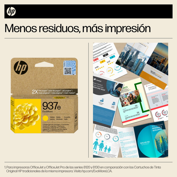 EAN 0199764688149 - HP 937e EvoMore Yellow Original Ink Cartridge cartucho de tinta 1 pieza(s) Alto rendimiento (XL) Amarillo imagen 3