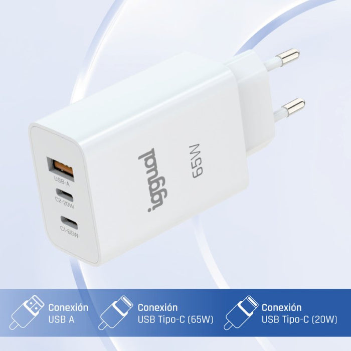 EAN 8435364320501 - iggual IGG320501 cargador de dispositivo móvil Smartphone, Teléfono móvil, Tableta Blanco Corriente alter imagen 6