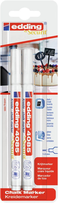 EAN 4057305037176 - Edding 4085 marcador de tiza Bala Blanco 2 pieza(s) imagen 1
