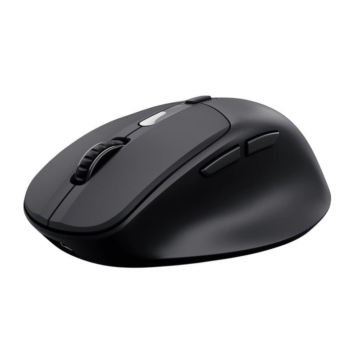 Mouse Trust Wireless Zevo Bt/2.4ghz 6 Botones 1200-3200dpi Recargable Color Negro.