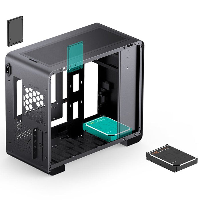 Jonsbo U4 Mini Micro-Atx-Carcasa, Tempered Glass - Negro