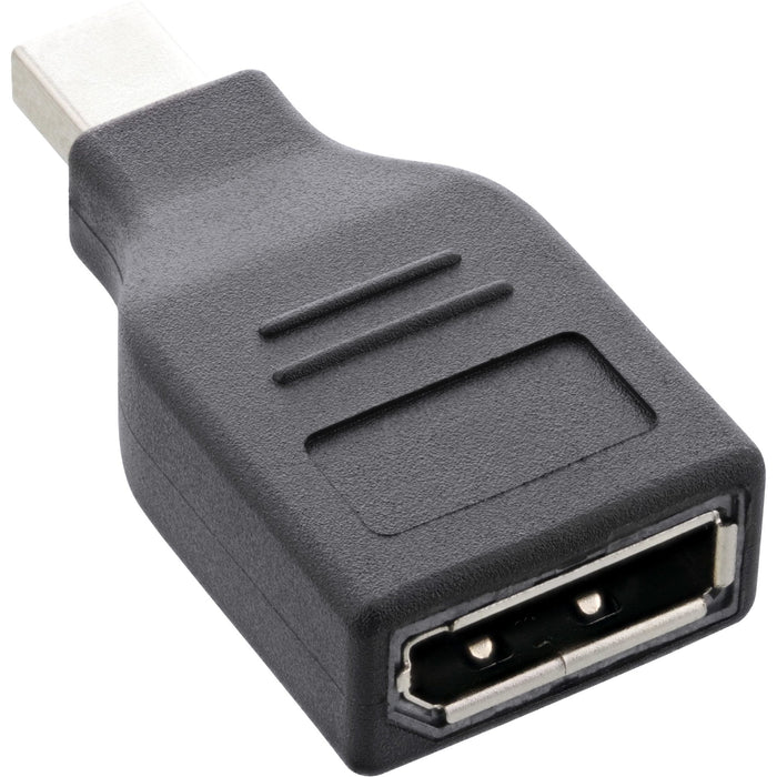 Adaptador Inline Displayport, Mini Displayport Macho A Displayport Hembra, 4k/60hz, Negro