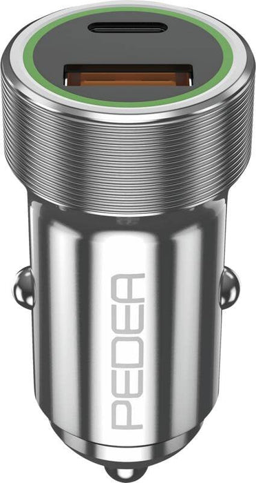 Pedea 20w Usb-C (Pd) Kfz-Schnellcargador 12 24v - 2-Ports Mehrfach Handy-Cargador Mit Usb-C Und Usb-A, Silber
