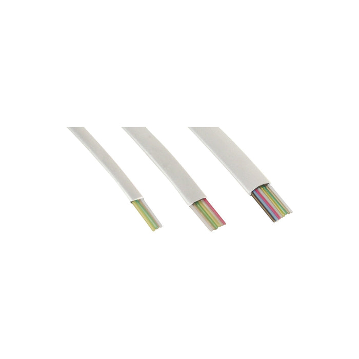 Inline® Modular Cable 6 Wire Ribbon Cable Blanco 100m Ring