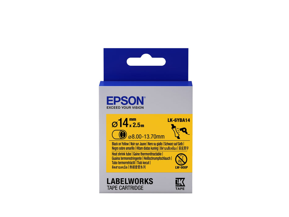 Epson Cinta Lk-6yba14 - Gaine Thermorétractable Hst Negro/Amarillo D14/2,5