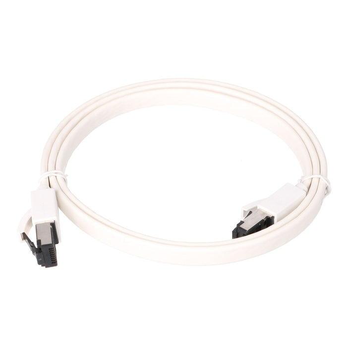 Extralink Lan Patchcord Cat.8 U Ftp 1m 40g Flat Shielded Foiled Twisted Pair Bare Copper White