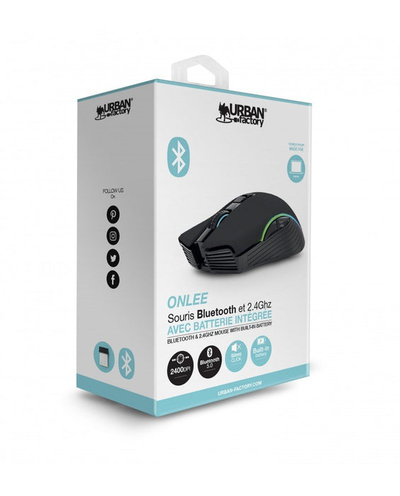 EAN 3760170868509 - Urban Factory Onlee ratón Juego Ambidextro RF Wireless + Bluetooth Óptico 2400 DPI imagen 8
