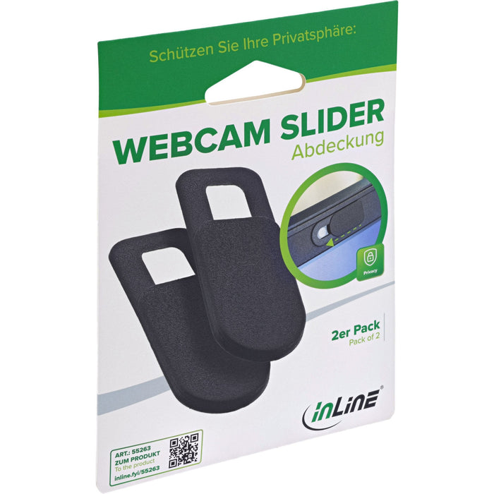 Cubierta Deslizante Para Cámara Web Inline, Negra, Paquete De 2