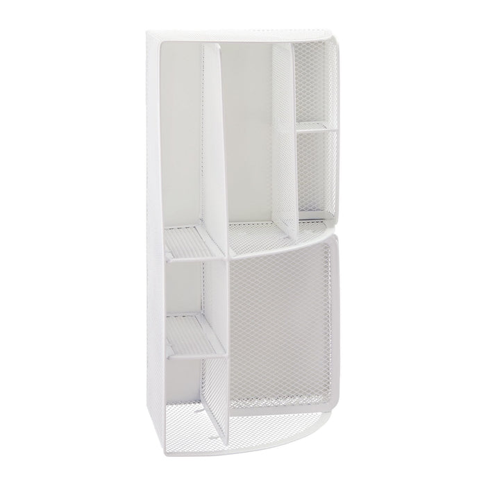 Relaxdays Escritorio-Organizer 6 Compartimentos, Metal Blanco
