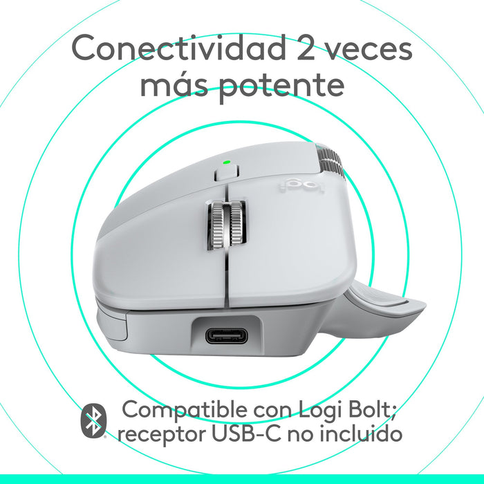 Ratón Logitech Mx Master 4 For Mac, Bluetooth Ergonómico Con Respuesta Háptica Avanzada, Desplazamiento Ultrarrápido, Carga Usb-C, Macos, Ipados, Windows - Plateado Blanco