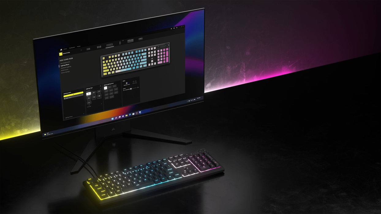 Corsair Tas K55 Core Negro Rgb, Rubberdome, Mechanical,Usb
