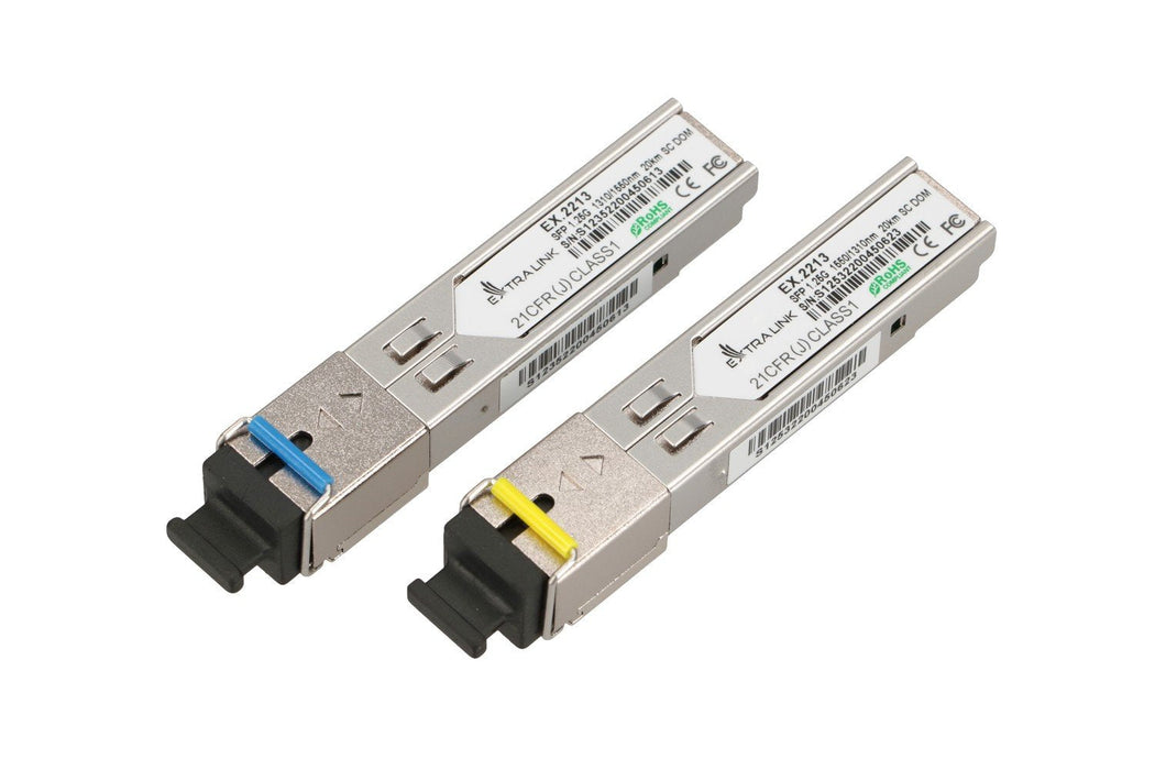 Extralink Sfp 1.25g  Sfp Wdm Módulo  1,25gbps, 1310/1550nm, Single Mode, 20km, Sc, Dom, Pair