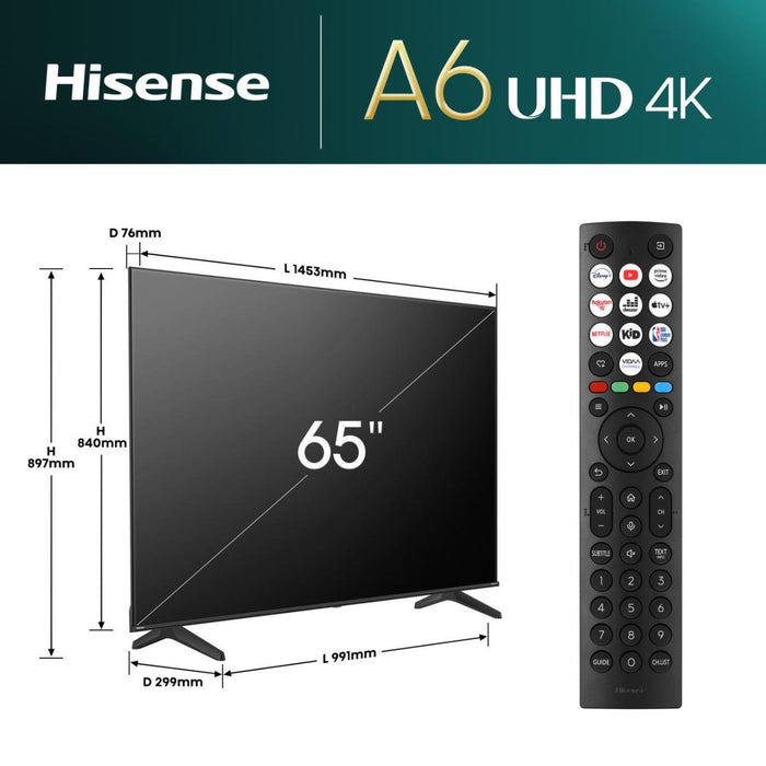 EAN 6942351406688 - Hisense 65A6N 165,1 cm (65") 4K Ultra HD Smart TV Wifi Negro 300 cd / m² imagen 2
