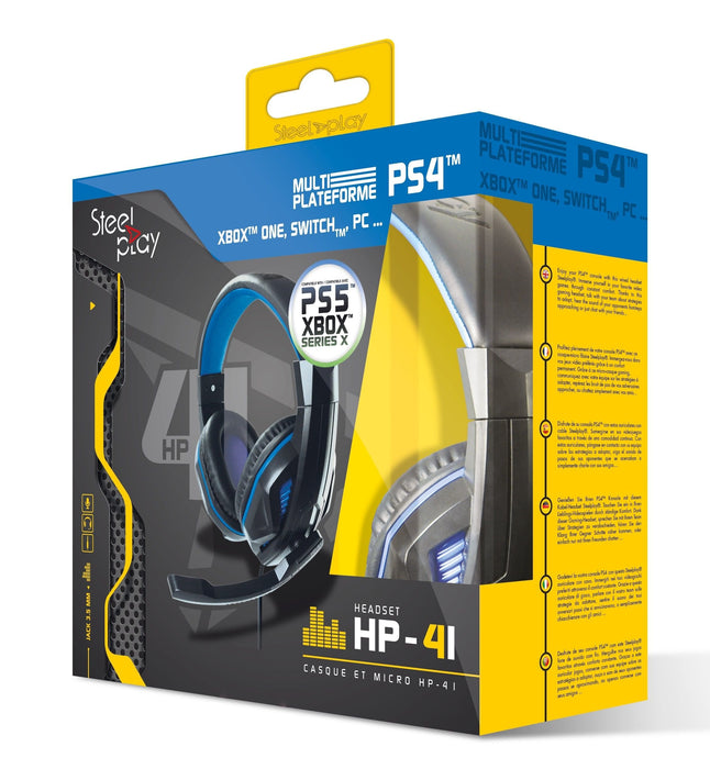 Auriculares Steelplay Hp41 Alámbrico Juego Negro, Azul