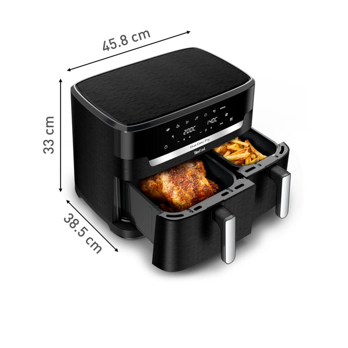 Freidora Tefal Easy Fry Dual Xxl Ey9428e0 Doble 11 L Independiente 2020 W Negro