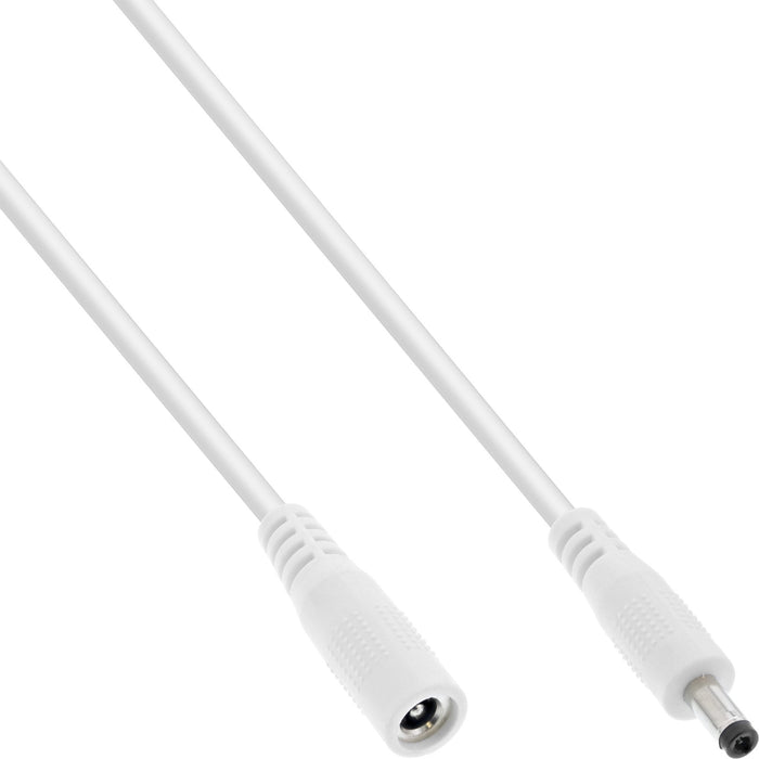 Cable De Extensión De Cc Inline, Enchufe De Cc Macho/Hembra 4,0x1,7 Mm, Blanco, 0,5 M