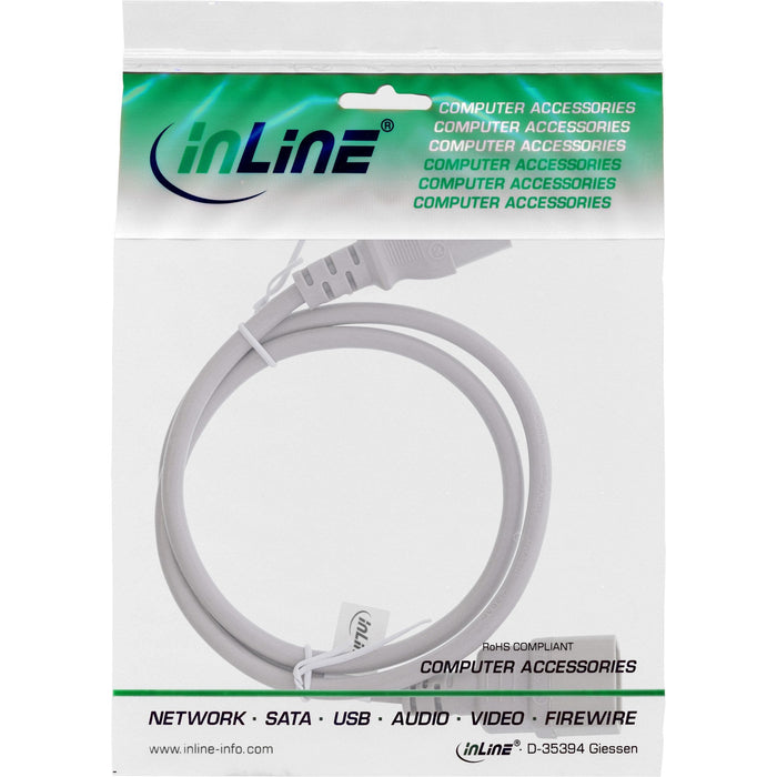 Prolongación Del Cable De Alimentación Inline, C13 A C14, Gris, 0,3 M