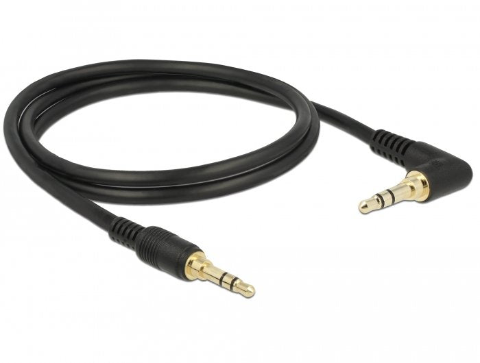 Delock Klinkencable 3,5 Mm 3 Pin Stecker > Stecker Gewinkelt 1 M Schwarz