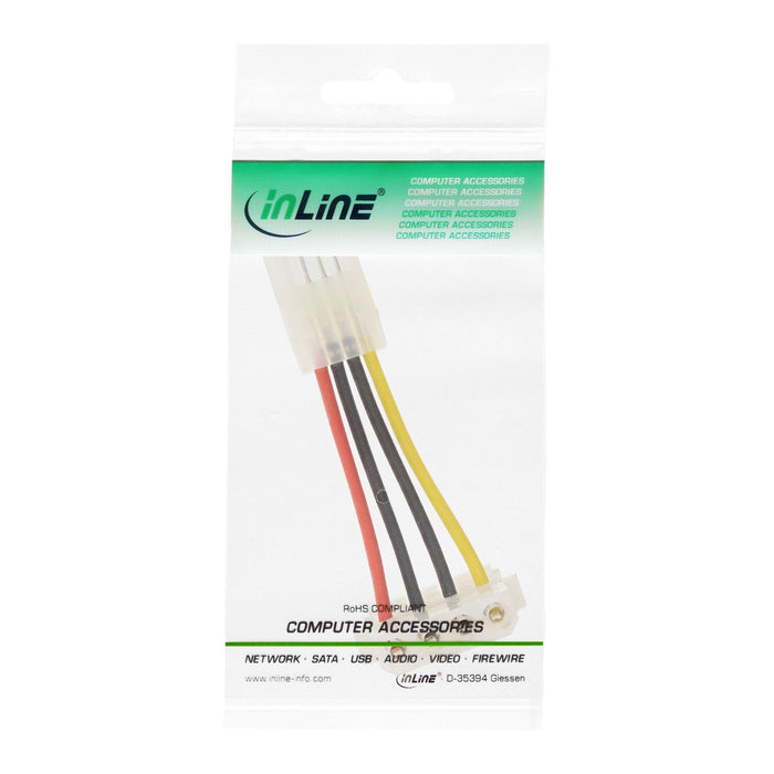 Adaptador De Corriente Inline De Disquete Interno Hembra A Molex De 4 Pines Macho De 6 Cm