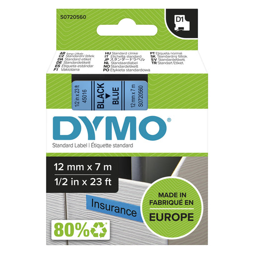 EAN 5411313450164 - DYMO D1 Standard - Black on Blue - 12mm cinta para impresora de etiquetas Negro sobre azul imagen 2