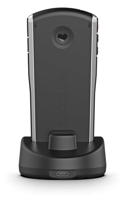 Emporia Simplicity (V27), Tecla Grande Y Teléfono Móvil Exterior, Plateado