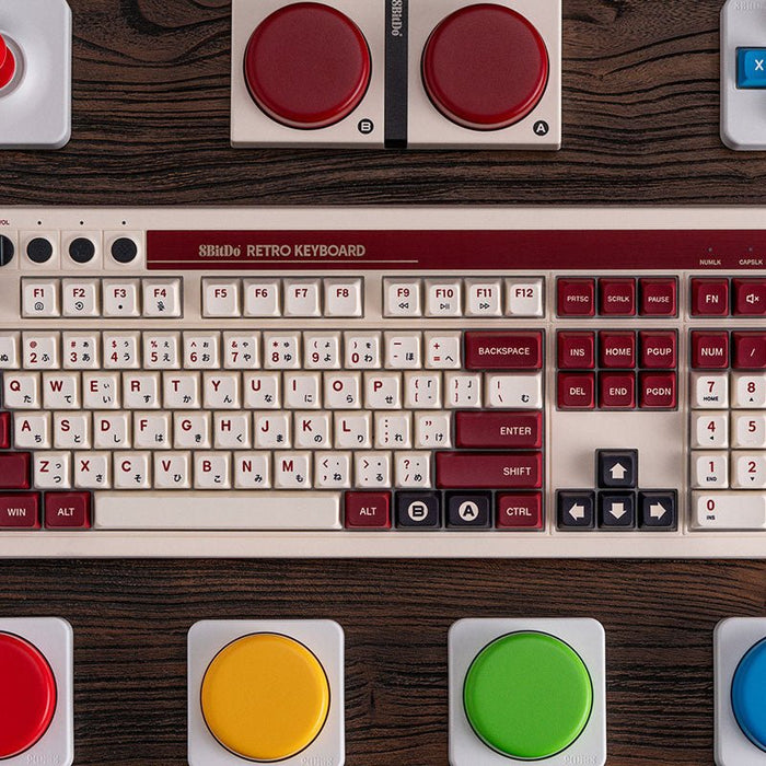 EAN 6922621506645 - 8Bitdo Retro 108 teclado Juego USB + RF Wireless + Bluetooth Borgoña, Blanco imagen 6