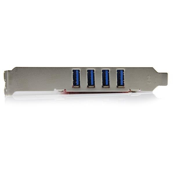Startech.Com Tarjeta Adaptador Pci Usb 3.0 Superspeed 4 Puertos Con Alimentación Sata Lp4 Hub Concentrador Interno 2x Usb A Hembra Adaptador Usb Pci-X Perfil Bajo Usb 3.0 X 4 Rojo Para P/N: Hbs304a24a S3510bmu33 S3510smu33 Uni251bmu33 Us