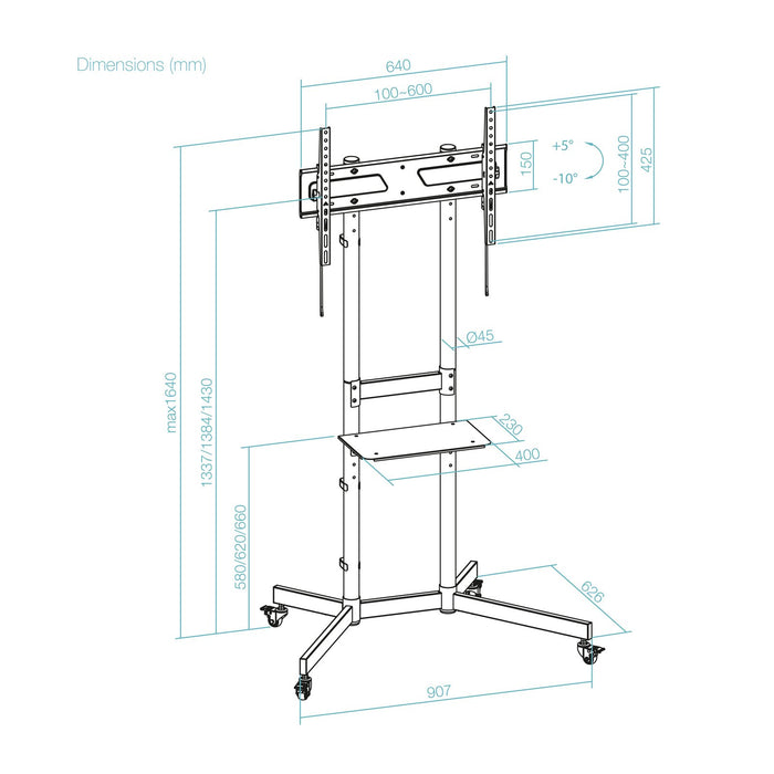 EAN 8433281016989 - TooQ FS1150M-B soporte para TV 177,8 cm (70") imagen 6