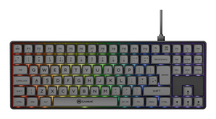 Teclado Mecánico Gamiac Tkl Rgb90g Kailh Red Negro/Gris