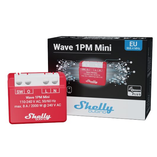 EAN 3800235269145 - Shelly Qubino Wave 1PM Mini Interruptor inteligente Rojo imagen 6