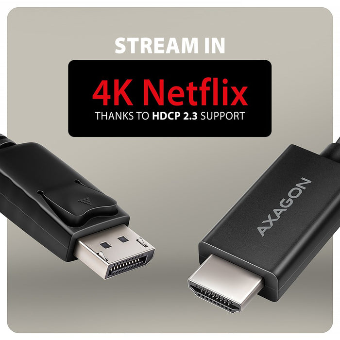 EAN 8595247908797 - Axagon RVD-HI20C2 adaptador de cable de vídeo 1,8 m DisplayPort HDMI Negro imagen 5