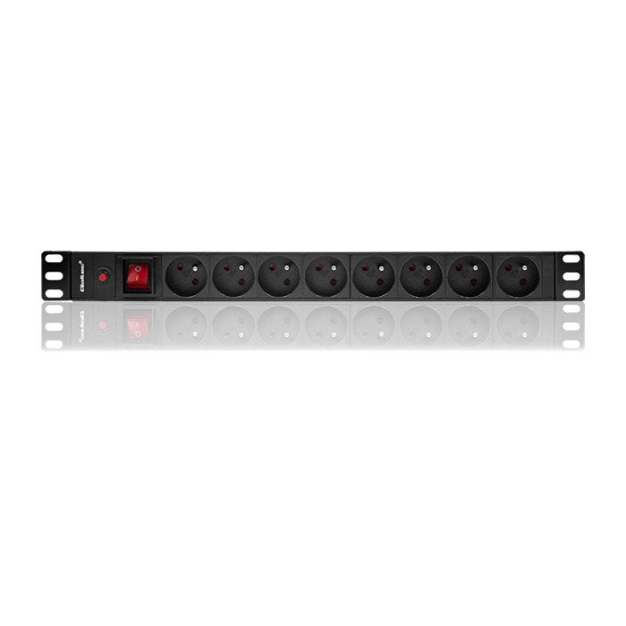 Qoltec Listwa Zasilajaca Antyprzepieciowa Cb Do Szafy Rack 19"  1u  16a  Pdu  8xfrench 2m