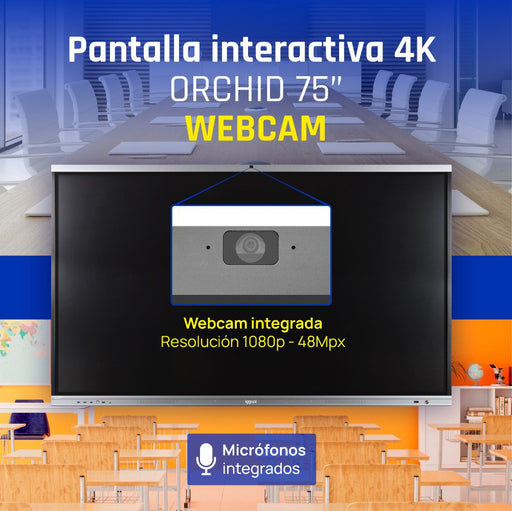 EAN 8435364320082 - iggual Orchid 75 Webcam Panel plano interactivo 190,5 cm (75") LED Wifi 400 cd / m² 4K Ultra HD Negro Pan imagen 2
