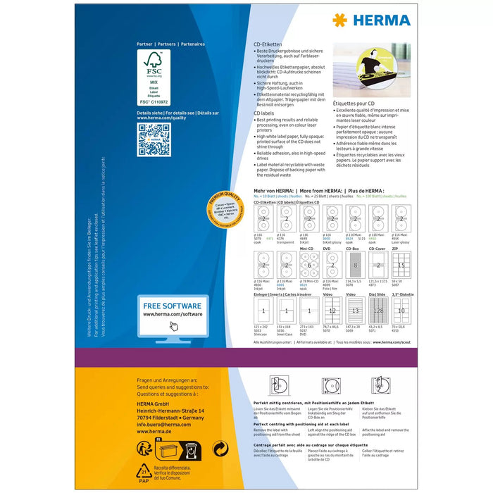 EAN 4008705044714 - HERMA 4471 etiqueta autoadhesiva Círculo Permanente Blanco 200 pieza(s) imagen 2