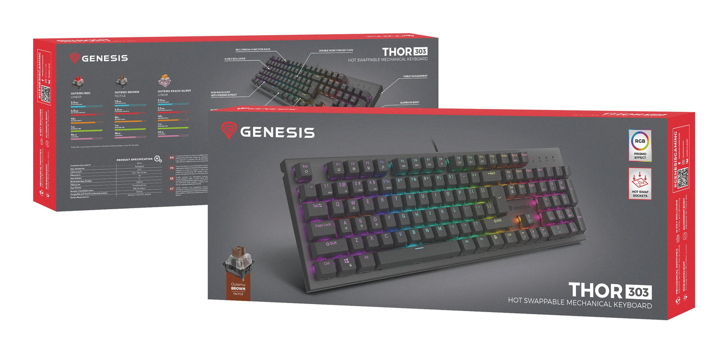 EAN 5901969444582 - GENESIS Thor 303 teclado Juego USB QWERTY Inglés de EE. UU. Abedul imagen 9