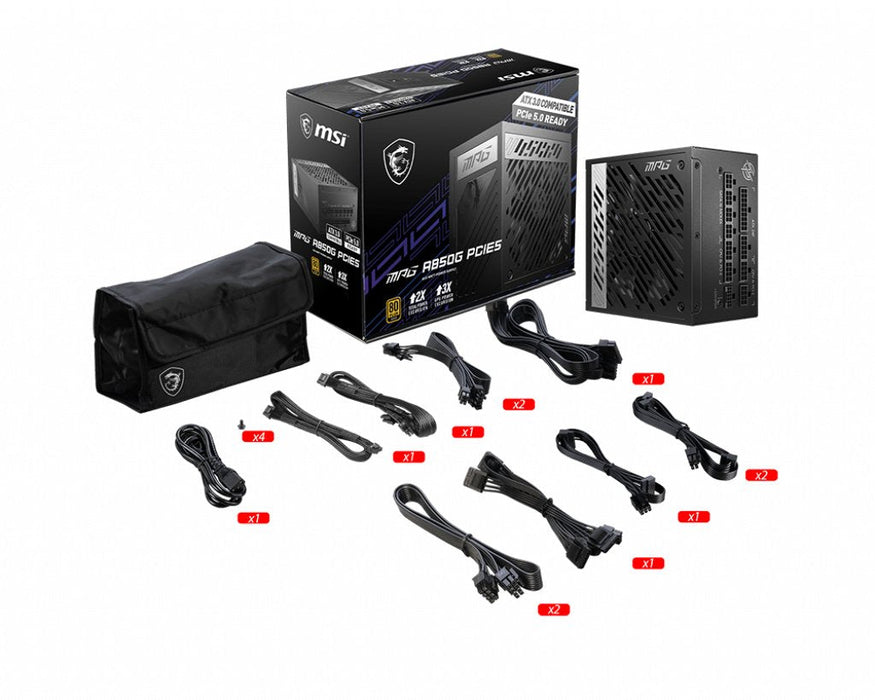 EAN 4711377030427 - MSI MPG A850G PCIE5 unidad de fuente de alimentación 850 W 24-pin ATX ATX Negro imagen 5