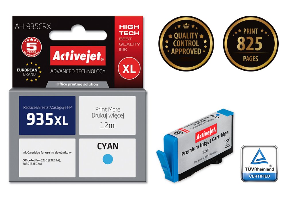 EAN 5901443098980 - Activejet AH-935CRX cartucho de tinta 1 pieza(s) Compatible Alto rendimiento (XL) Cian imagen 1