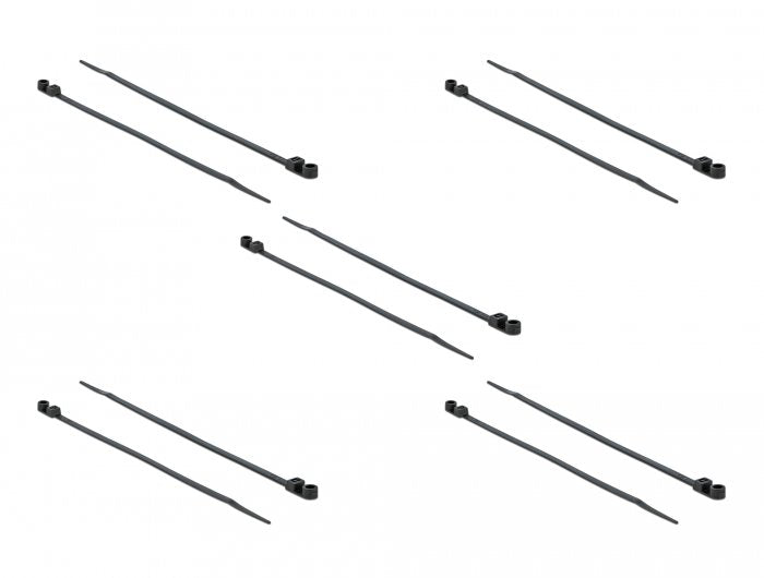 Delock Cablebinder Mit Befestigungsöse L 160 X B 4,8 Mm Schwarz 10 Stück