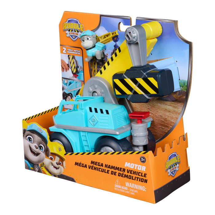 Spinmaster Rubble & Crew - Motors Mega-Hammer-Construcción Vehículo Con Motor-Figur (Con Baggerschaufel, Schweissbrenner, Schraubenzieher, Llave Y Rubble Hundefigur) 6074960