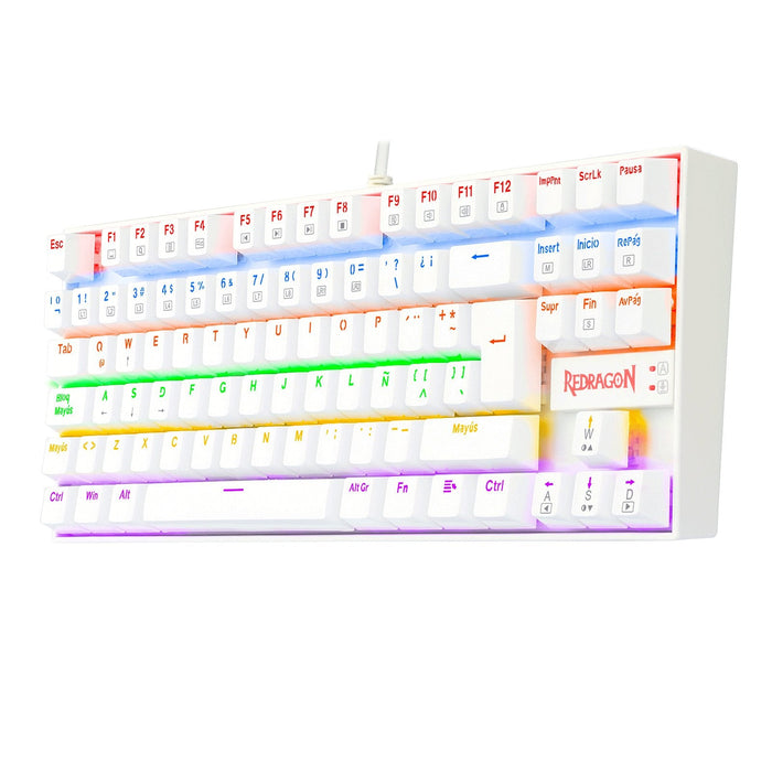 Redragon Kumara 2 Teclado Mecanico Gaming Rainbow Español Blanco