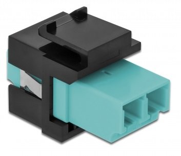 Keystone Modul Lc Duplex Buchse Zu Lc Duplex Buchse Aqua   Schwarz