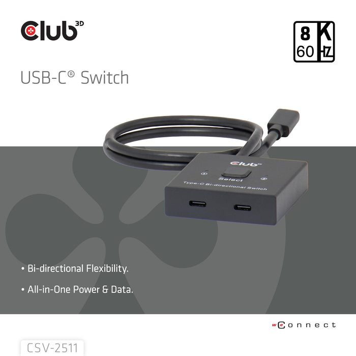 EAN 8719214473310 - CLUB3D CSV-2511 divisor de video USB Tipo C 2x DisplayPort imagen 4