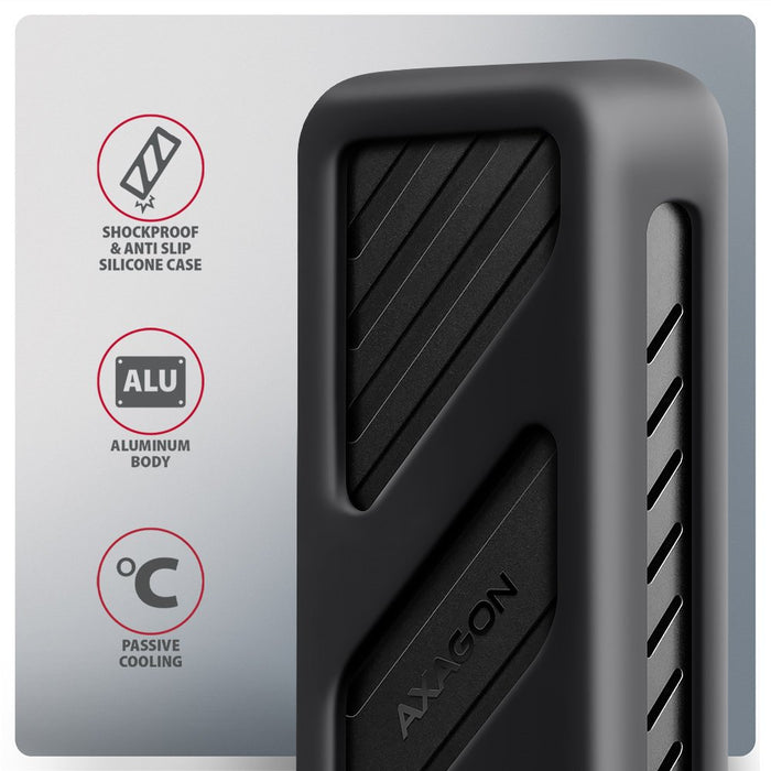 EAN 8595247908483 - Axagon EEM2-20G NVMe-SSD-Gehäuse USB-C 3.2 20 Gbps 2230 - 2280 - schwarz Caja externa para unidad de esta imagen 10